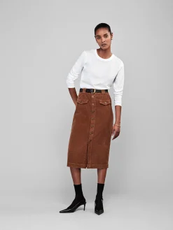 Women FRAME Long Sleeve Baby Tee in