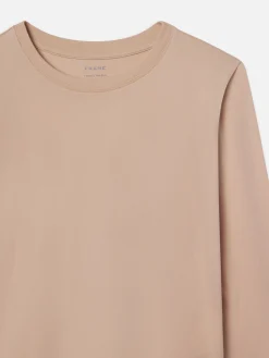Women FRAME Long Sleeve Baby Tee in Almond Pink