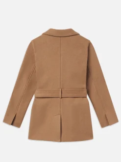 Women FRAME Melton Safari Jacket in Light Camel