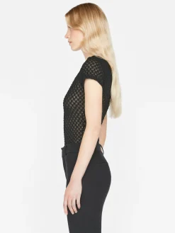 Women FRAME Mesh Lace Baby Tee in