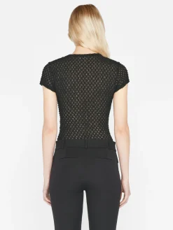 Women FRAME Mesh Lace Baby Tee in