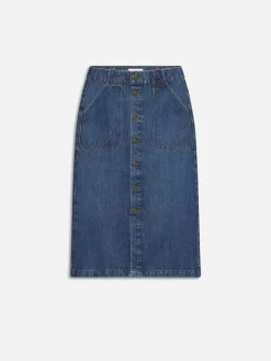 Women FRAME Modern Pocket Midi Skirt in