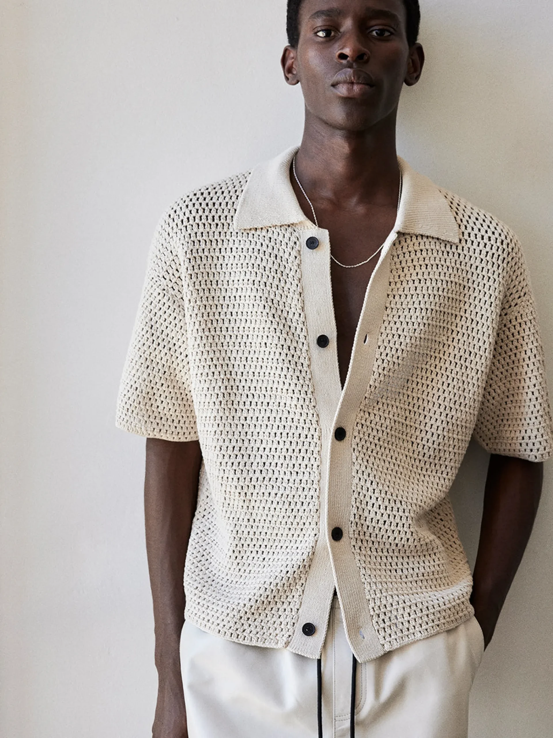 FRAME Open Weave Cardigan in