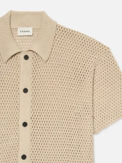 FRAME Open Weave Cardigan in