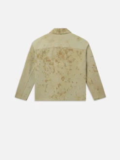 FRAME Painted Denim Shirt Jacket in Washed Denim