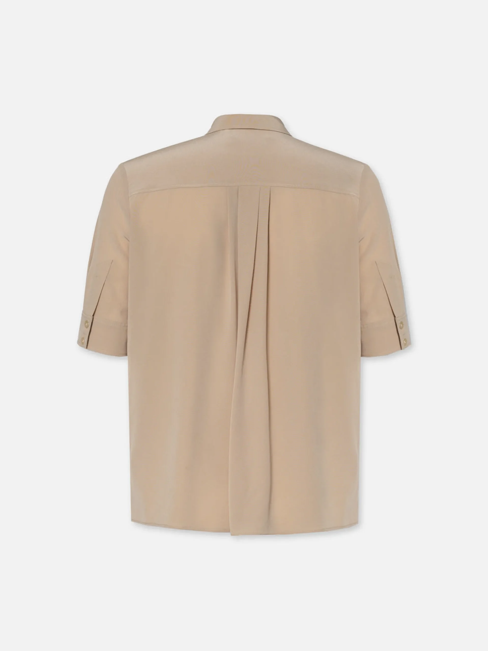 Women FRAME Patch Pocket Button Down in Khaki Tan
