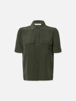 Women FRAME Patch Pocket Button Down in