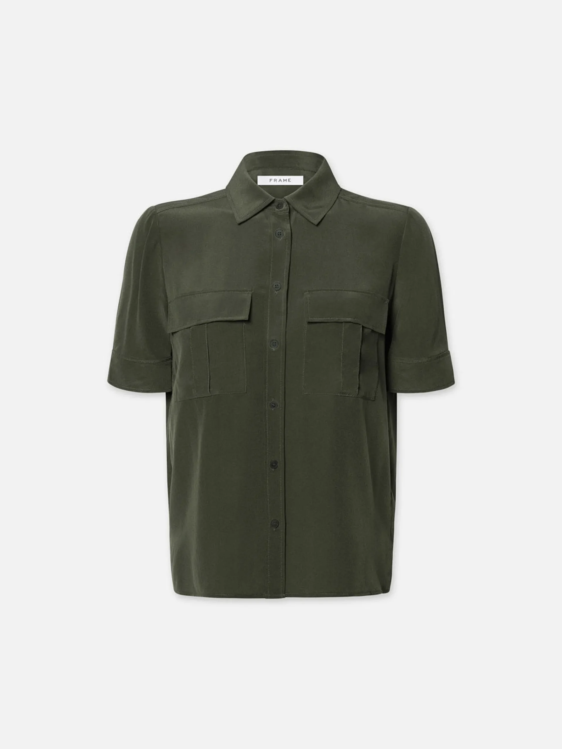 Women FRAME Patch Pocket Button Down in