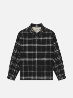 FRAME Plaid Overshirt in Black Plaid