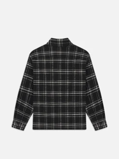 FRAME Plaid Overshirt in Black Plaid