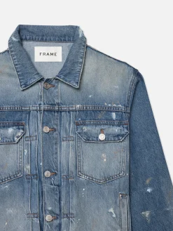 FRAME Pleated Jacket in Raywood Rips