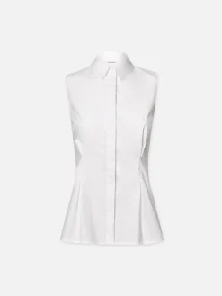 Women FRAME Pleated Sleeveless Shirt in