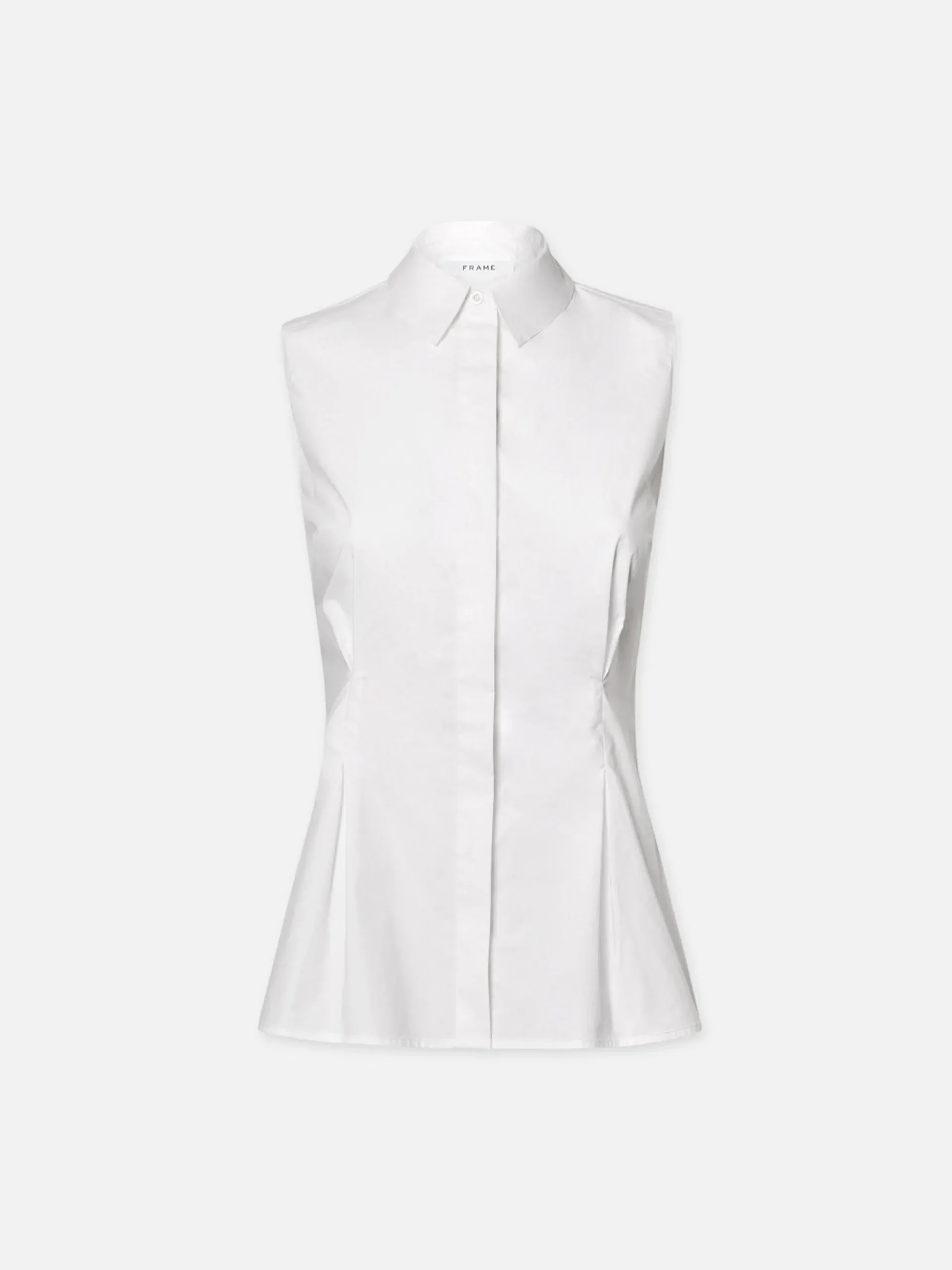 Women FRAME Pleated Sleeveless Shirt in