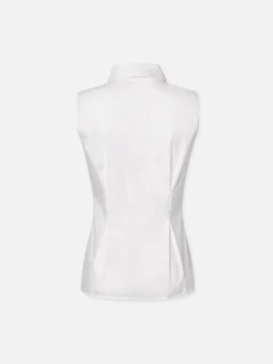Women FRAME Pleated Sleeveless Shirt in