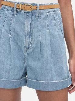 Women FRAME Pleated Wide Cuff Short in