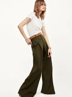 Women FRAME Pleated Wide Leg Pant in