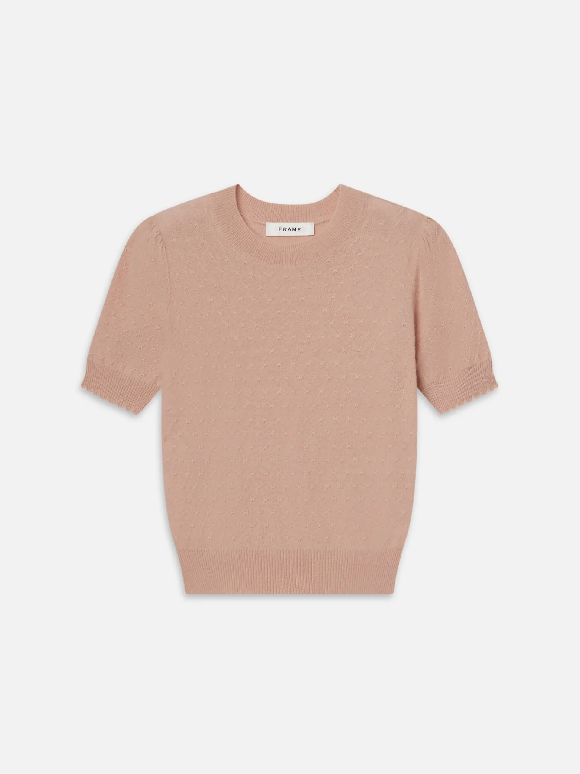 Women FRAME Pointelle Puff Sleeve Sweater in