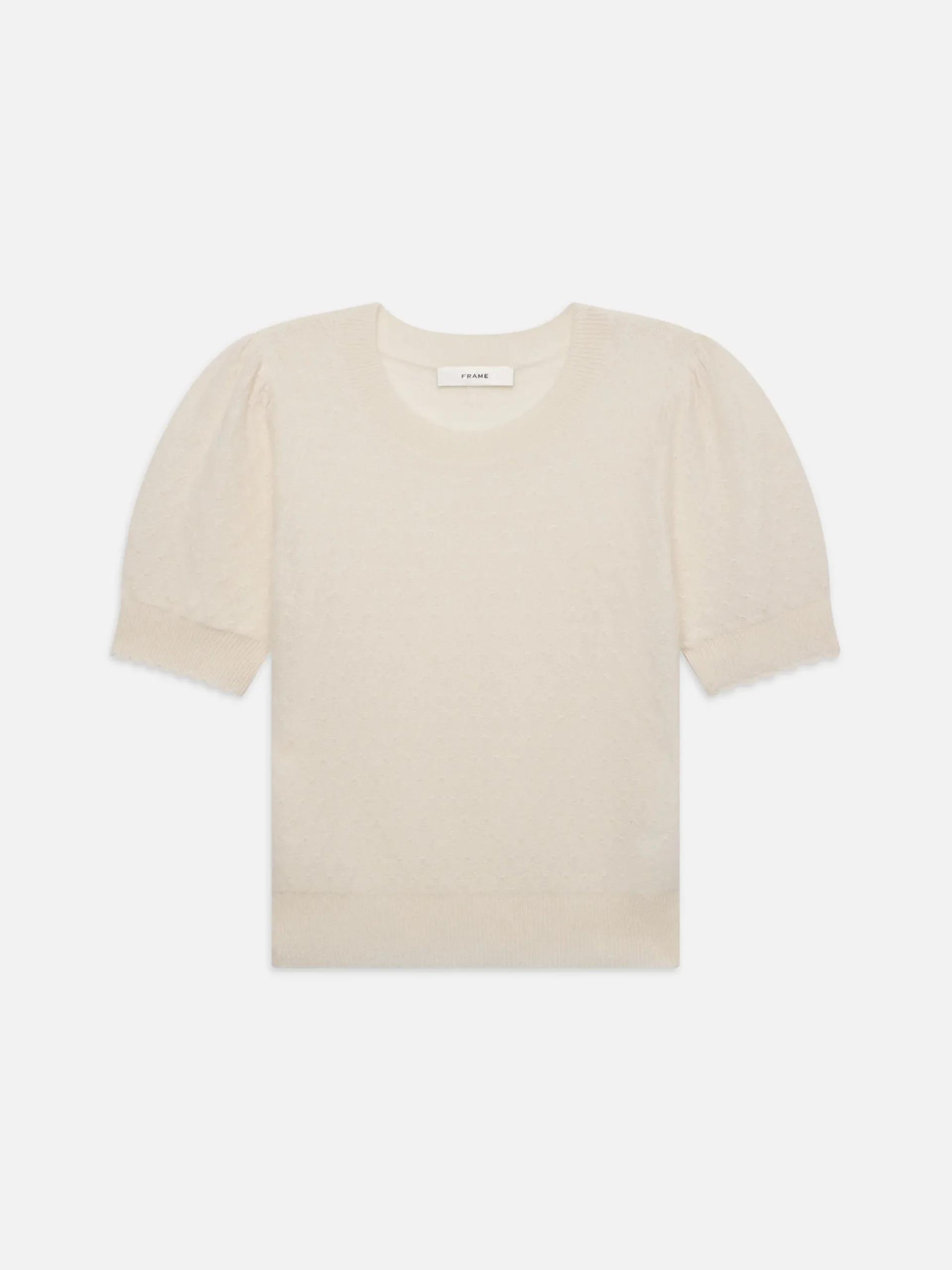 Women FRAME Pointelle Puff Sleeve Sweater in