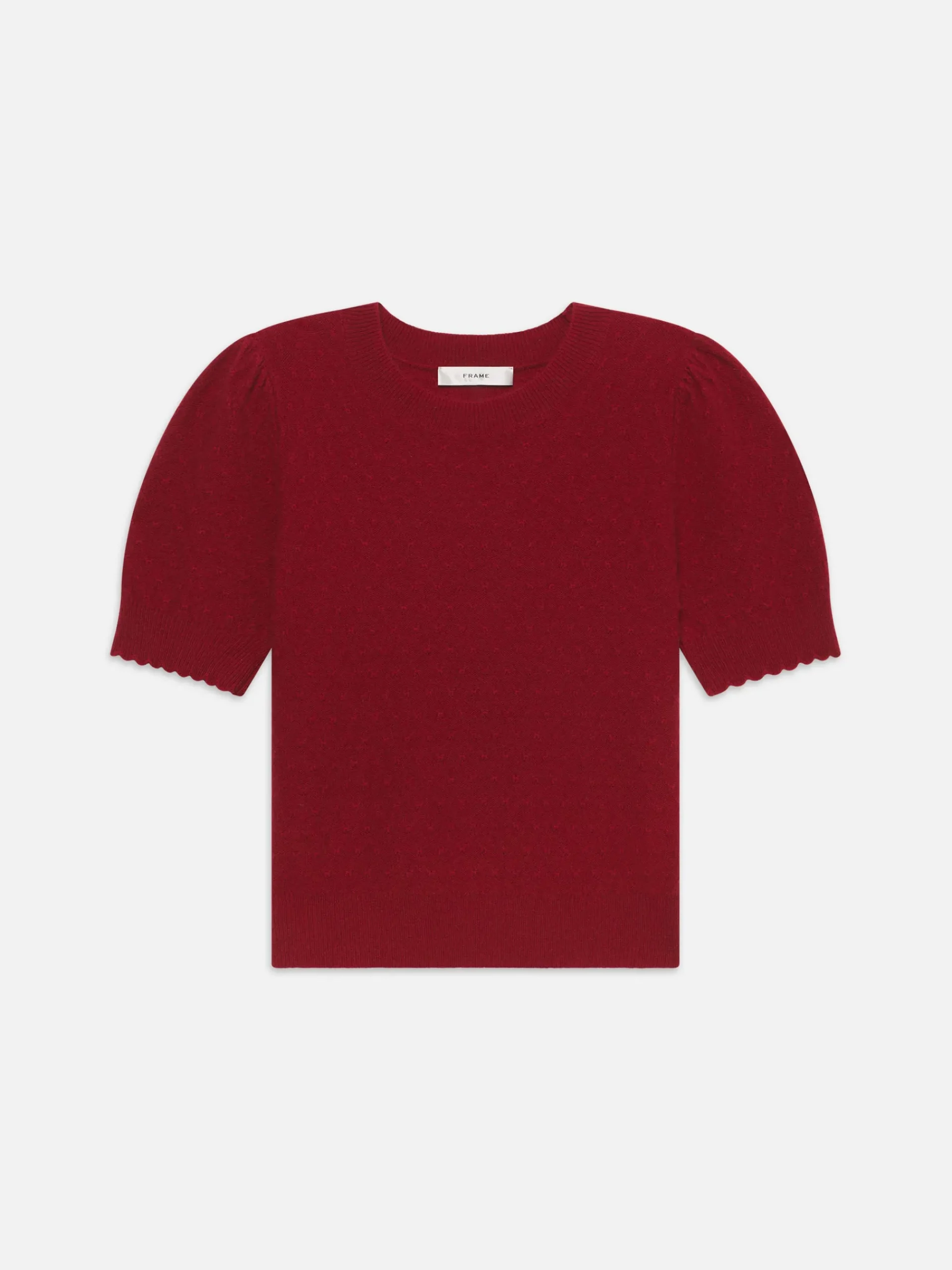 Women FRAME Pointelle Puff Sleeve Sweater in