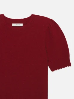 Women FRAME Pointelle Puff Sleeve Sweater in