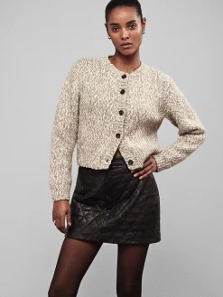 Women FRAME Quilted Leather Skirt in