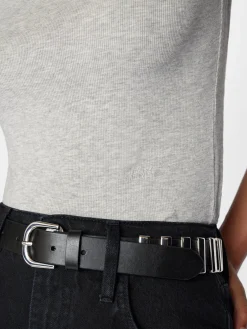 Women FRAME Refined Rib Mock Neck in Gris Heather