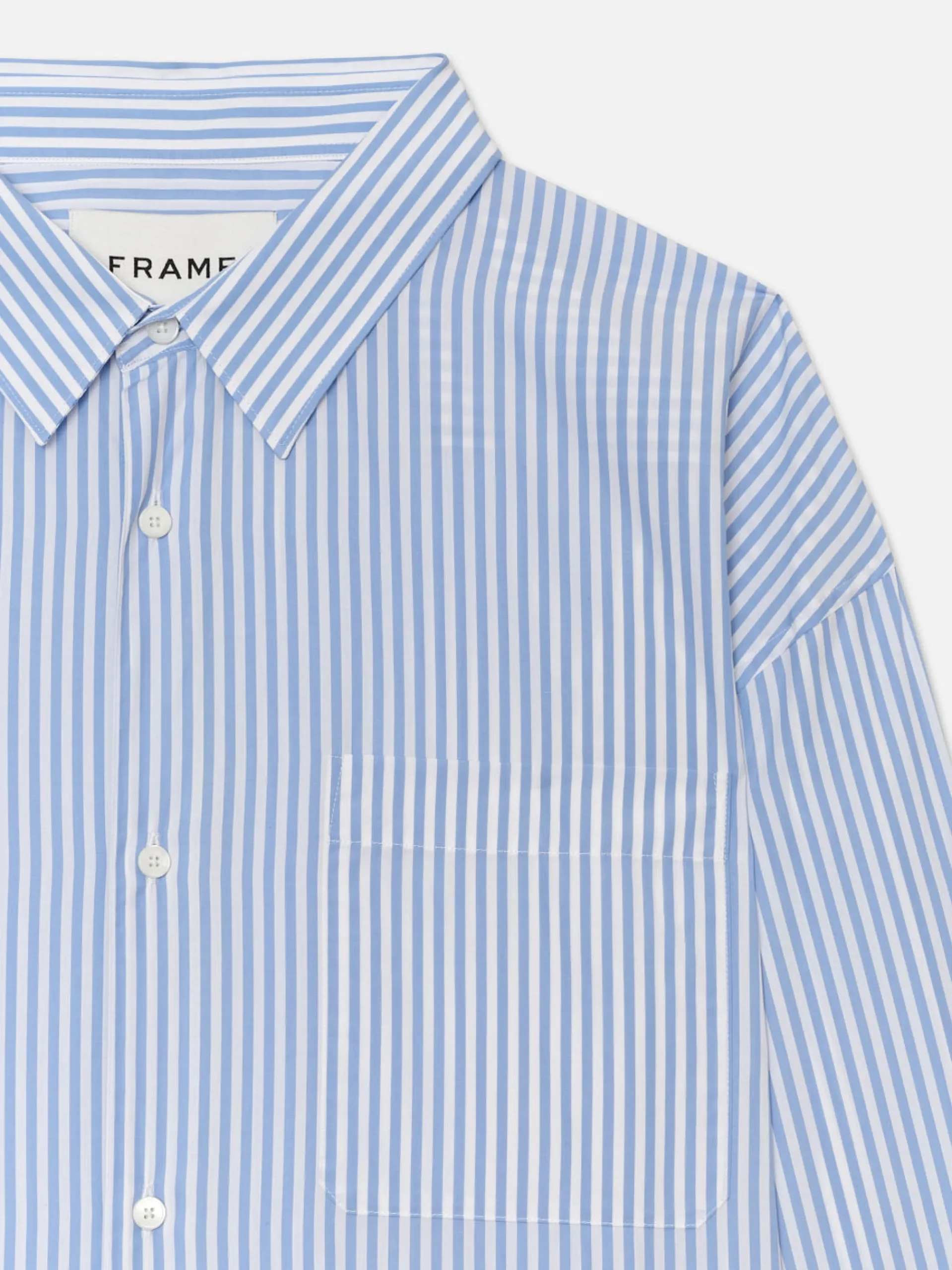 FRAME Relaxed Blue Striped Shirt in Blue Stripe