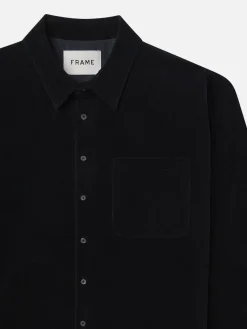 FRAME Relaxed Corduroy Overshirt in Dark Navy