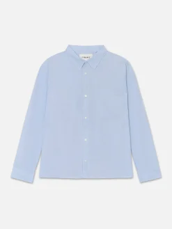 FRAME Relaxed Cotton Shirt in Light Blue