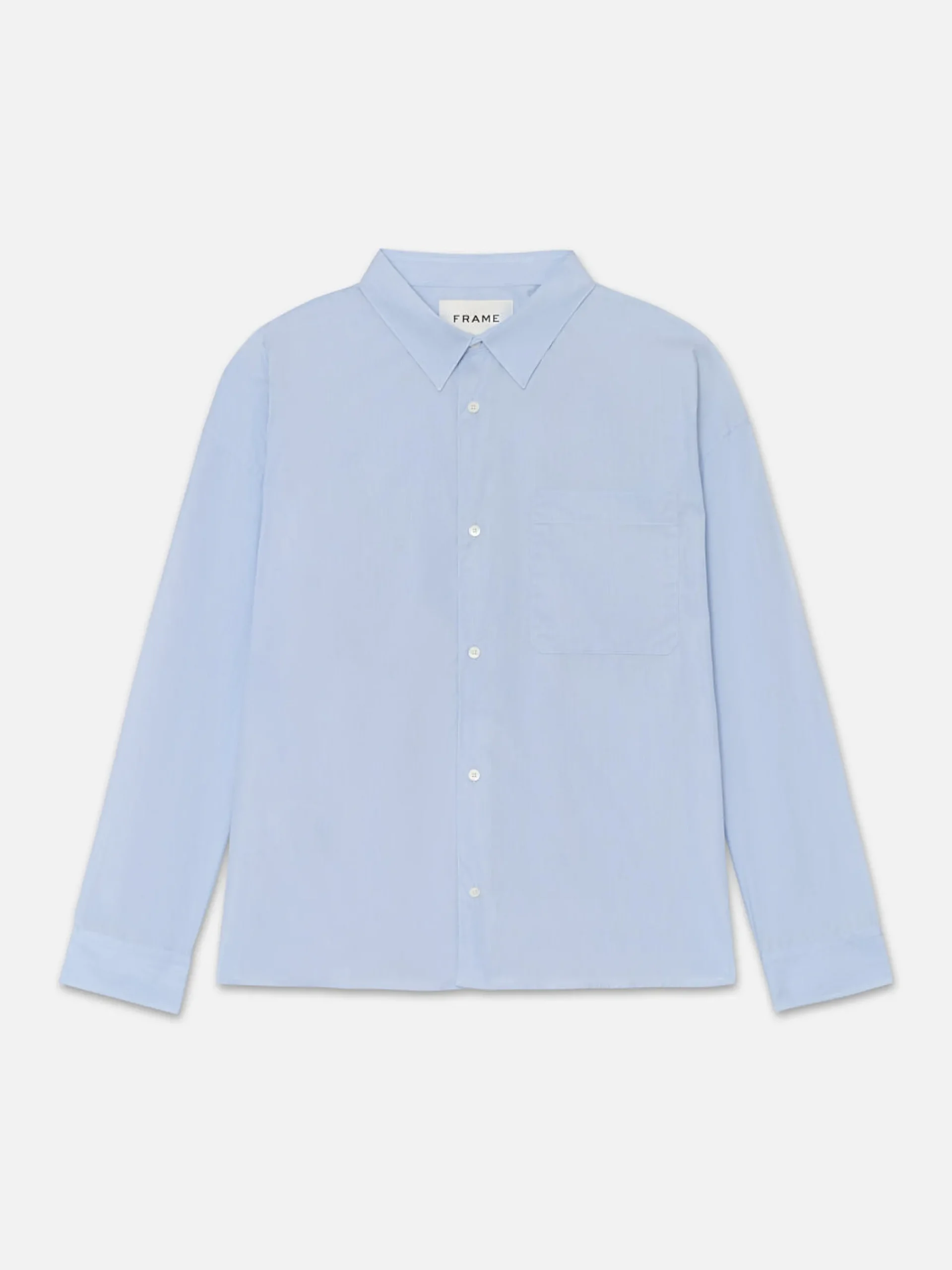 FRAME Relaxed Cotton Shirt in Light Blue