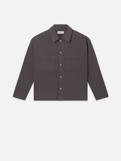 FRAME Relaxed Double Pocket Shirt in Slate Gray
