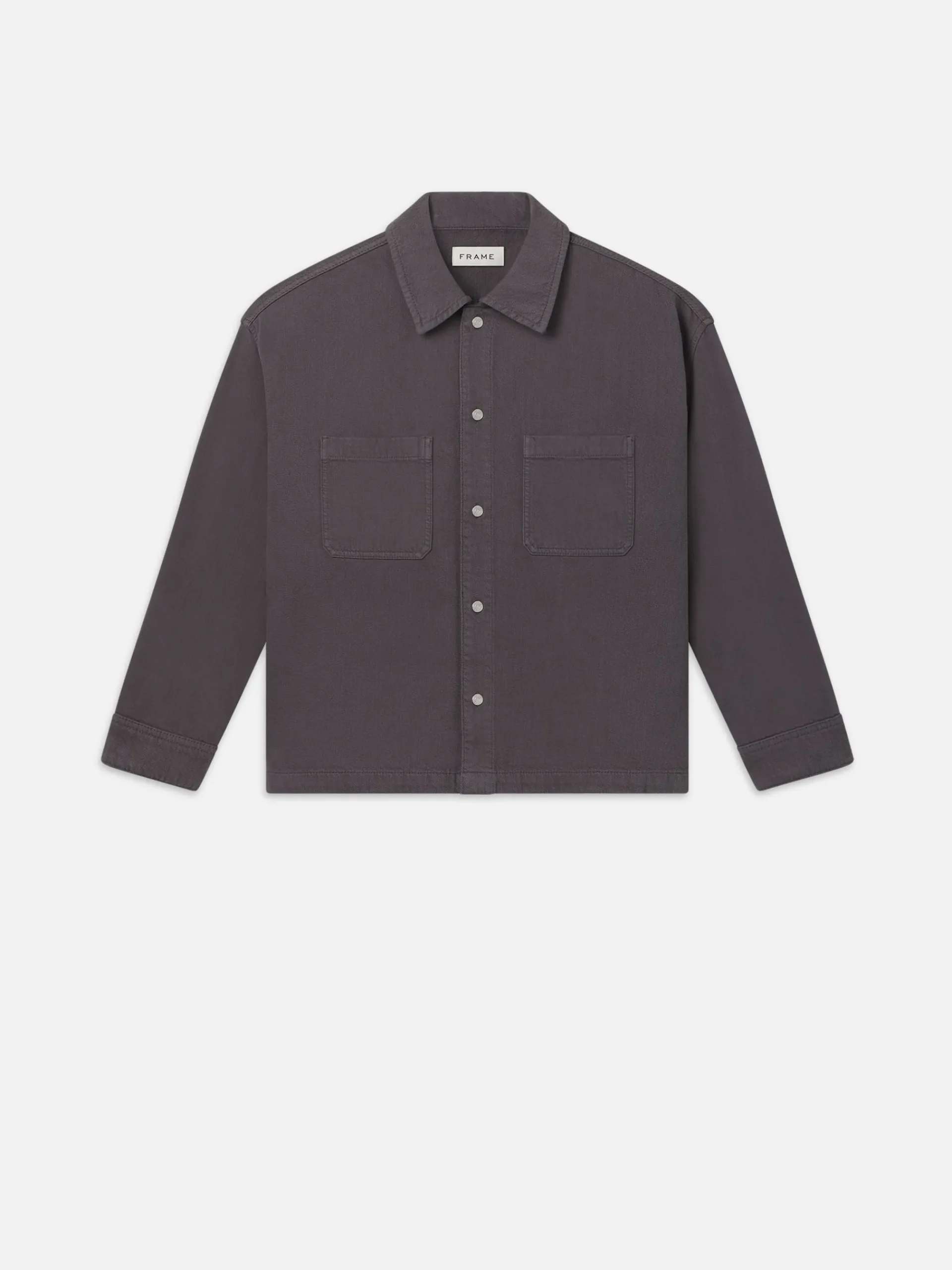 FRAME Relaxed Double Pocket Shirt in Slate Gray