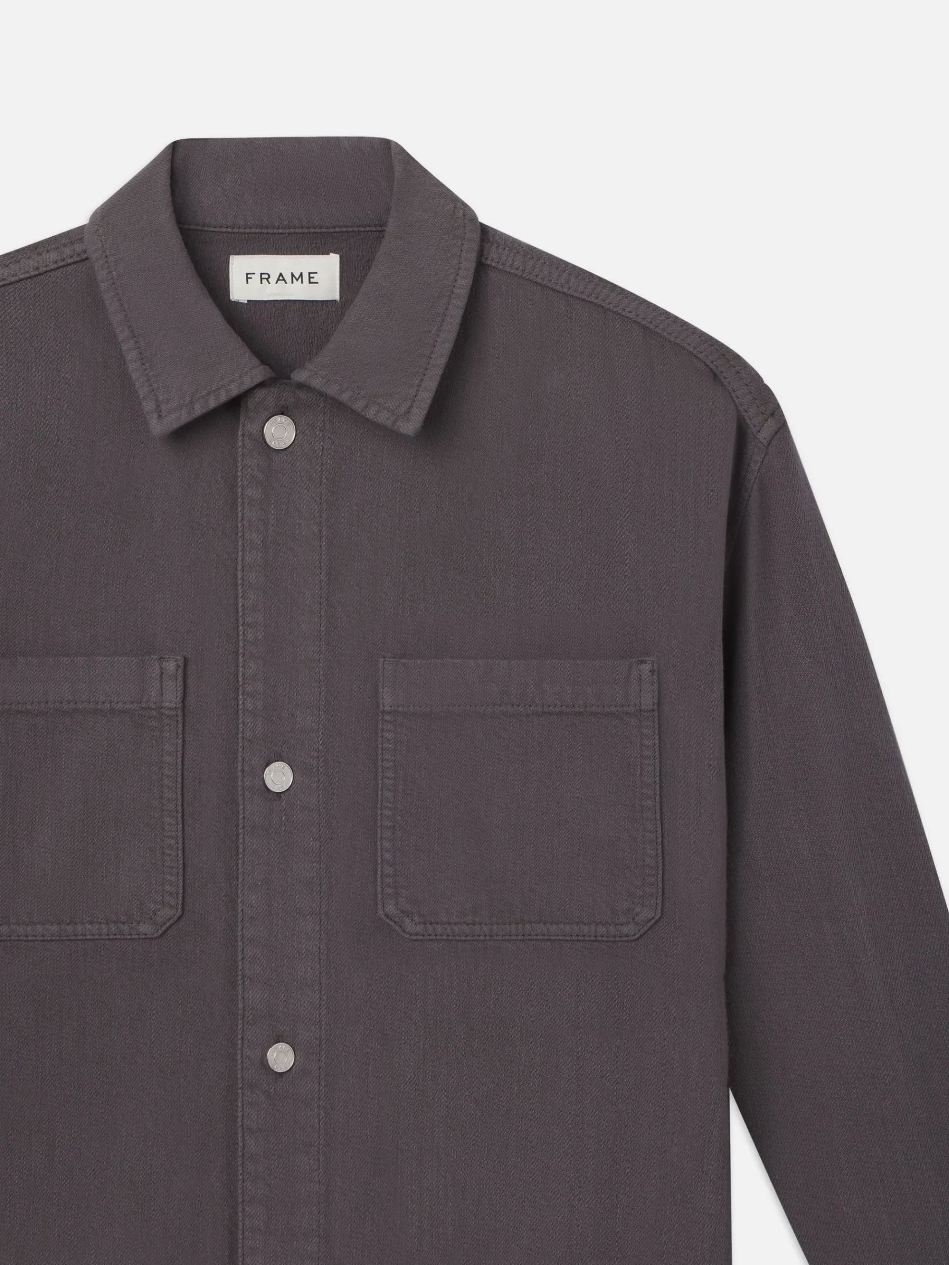 FRAME Relaxed Double Pocket Shirt in Slate Gray