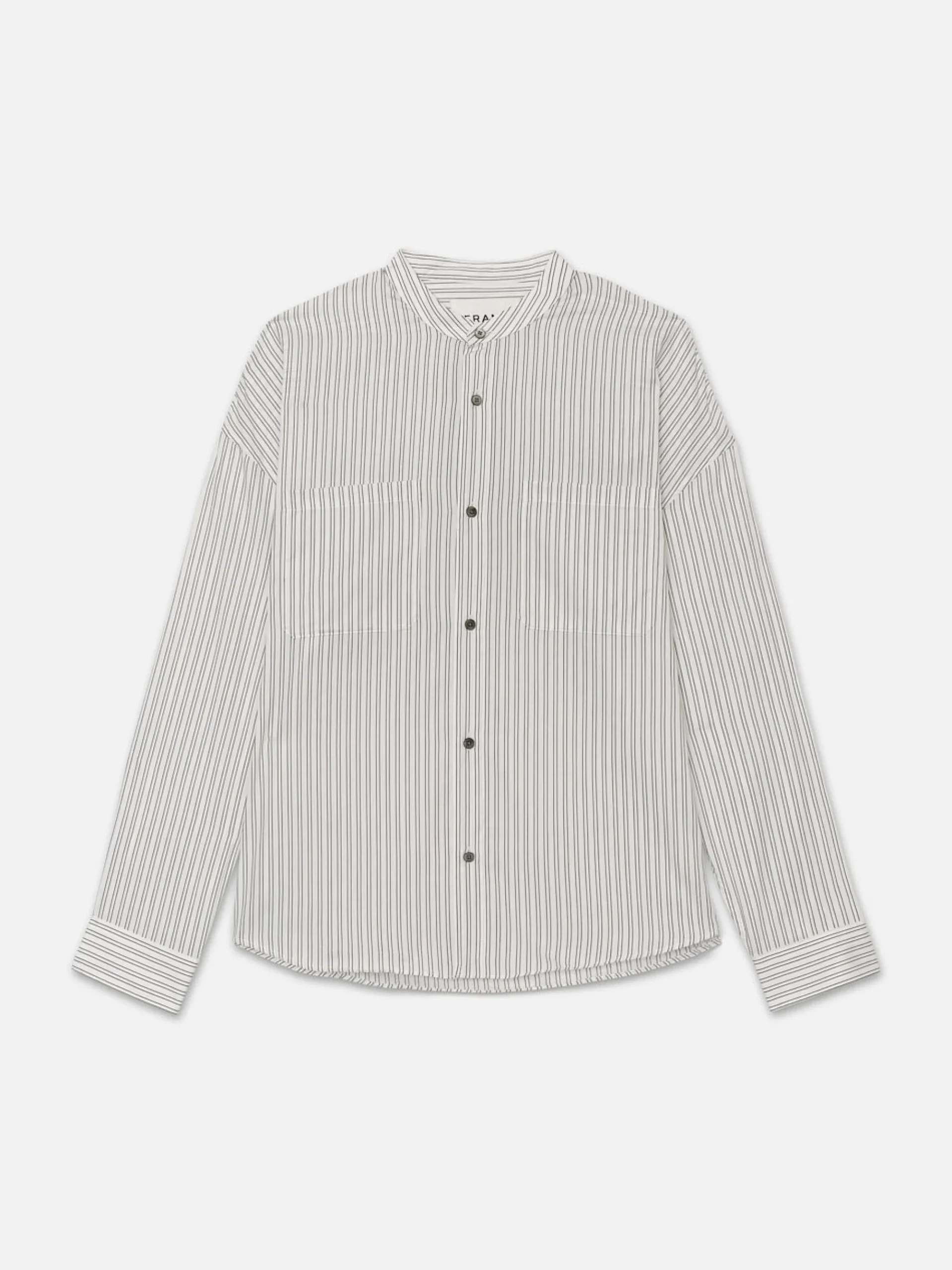 FRAME Relaxed Striped Shirt in Black White Stripe