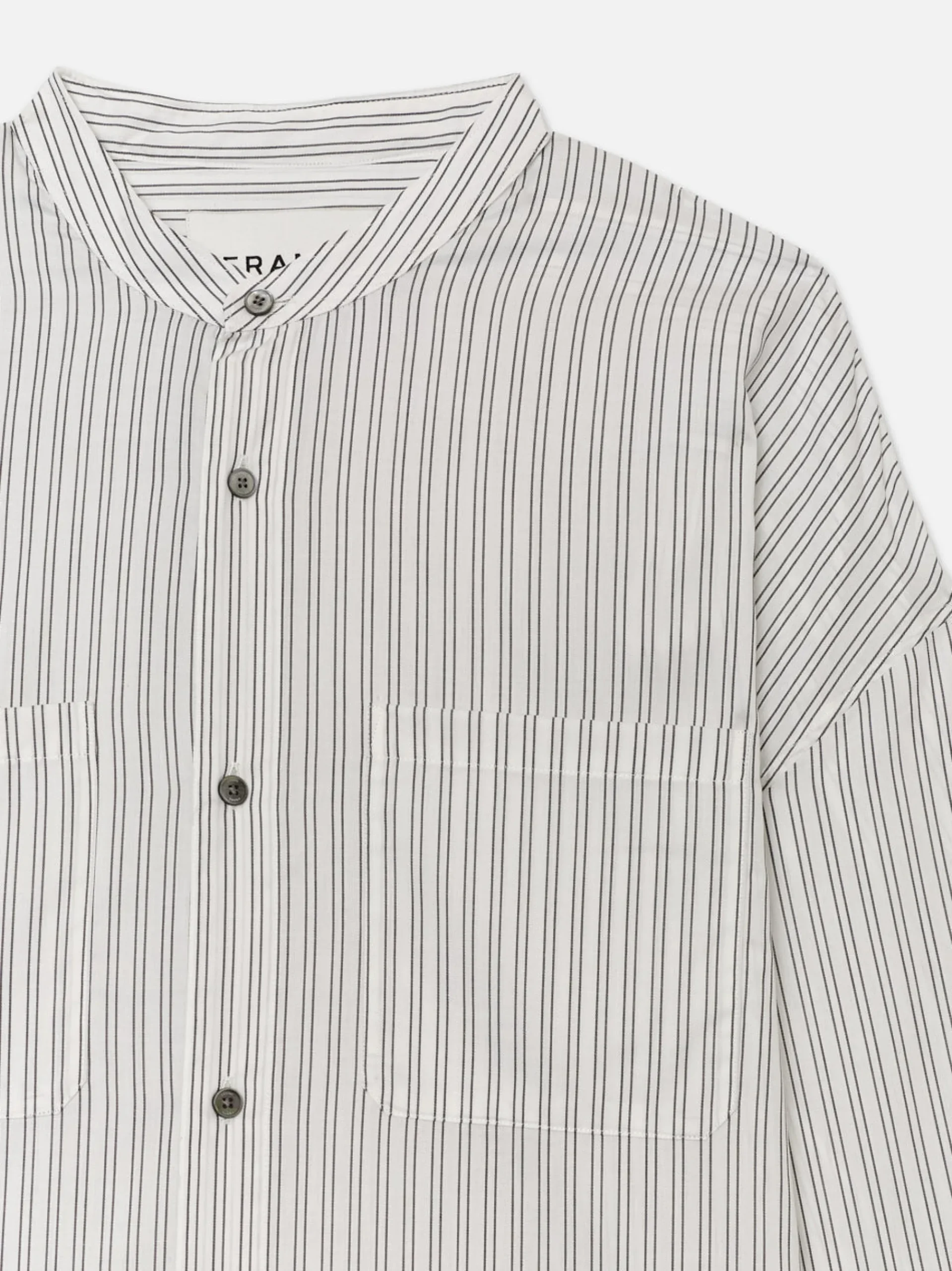 FRAME Relaxed Striped Shirt in Black White Stripe
