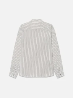 FRAME Relaxed Striped Shirt in Black White Stripe