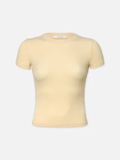 Women FRAME Rib Baby Crew Tee in