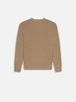 FRAME Rib Crewneck Sweater in Light Brown