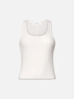 Women FRAME Rib Scoop Neck Tank in