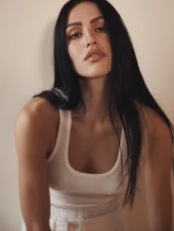 Women FRAME Rib Scoop Neck Tank in