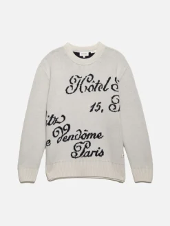 FRAME Ritz Men's Crew Sweater in Off White Multi