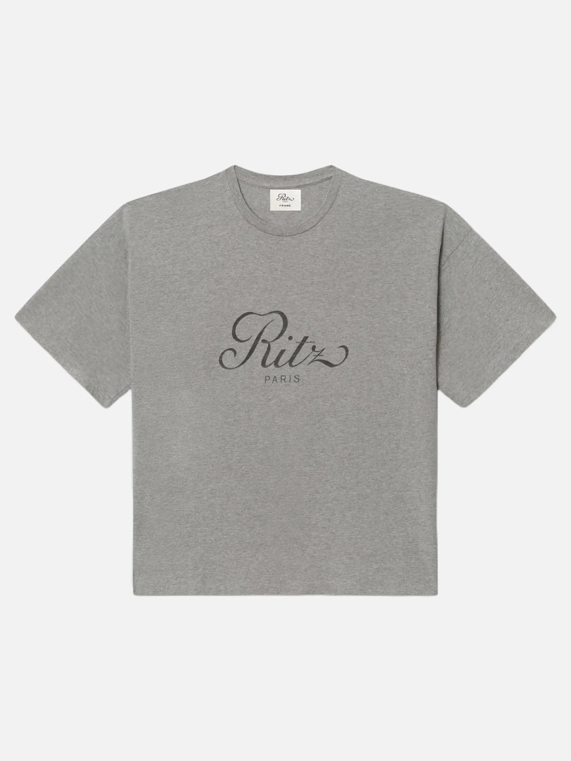FRAME Ritz Men's Cropped Relaxed T Shirt in Heather Grey