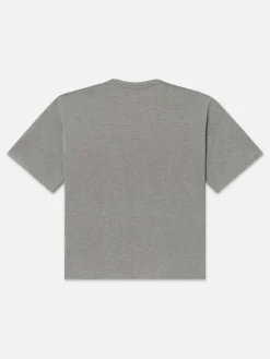 FRAME Ritz Men's Cropped Relaxed T Shirt in Heather Grey