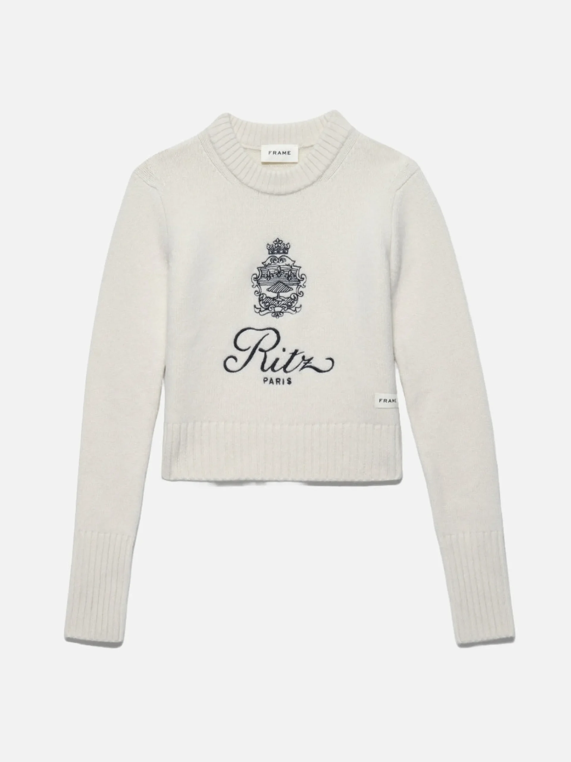 Women FRAME Ritz Women's Cashmere Sweater in Off White