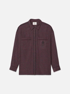 Women FRAME Ritz Women's Pajama Shirt in Bordeaux Multi