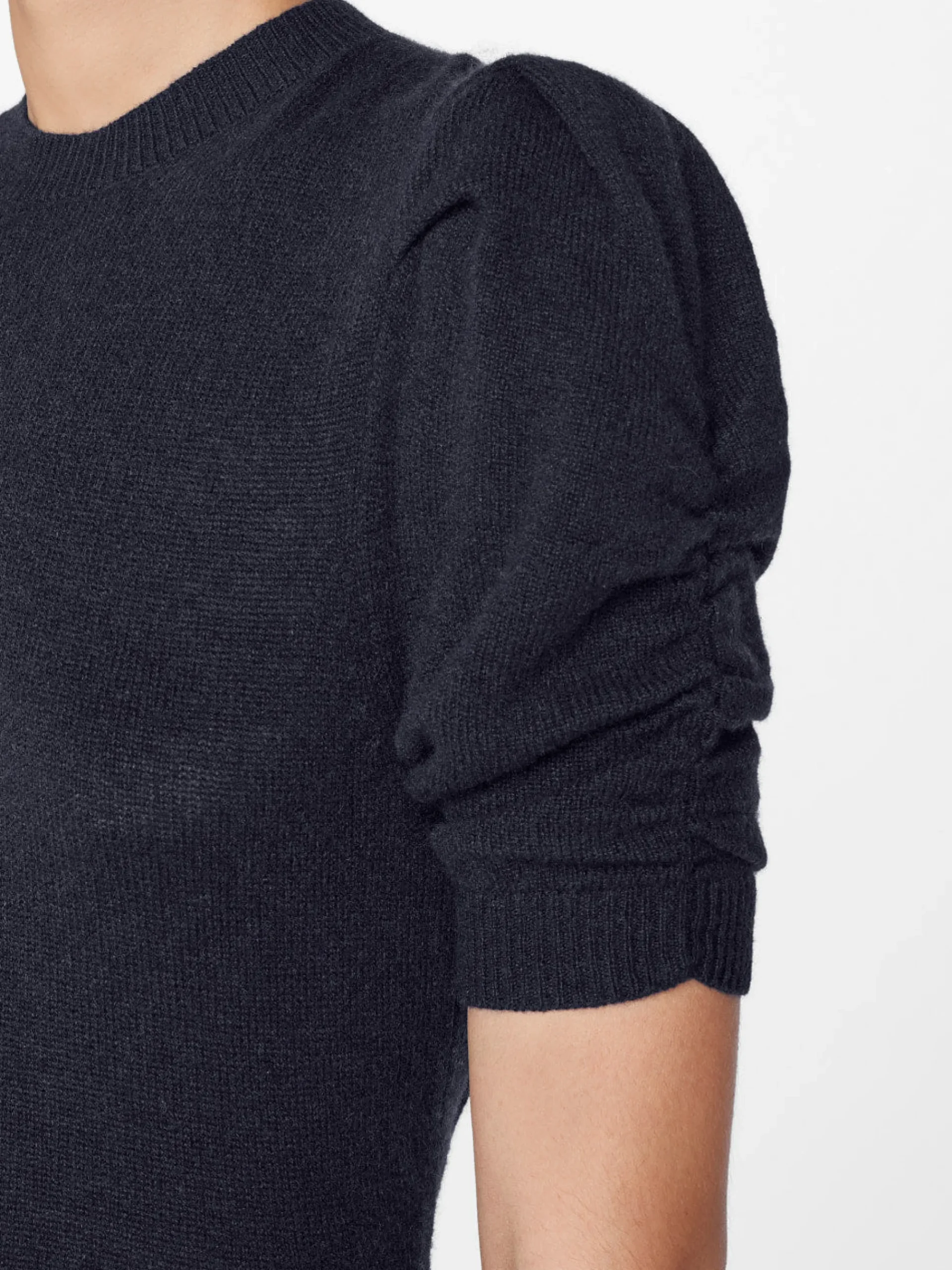 Women FRAME Ruched Sleeve Cashmere Sweater in