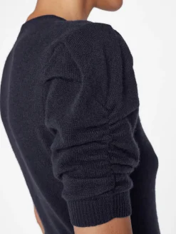 Women FRAME Ruched Sleeve Cashmere Sweater in
