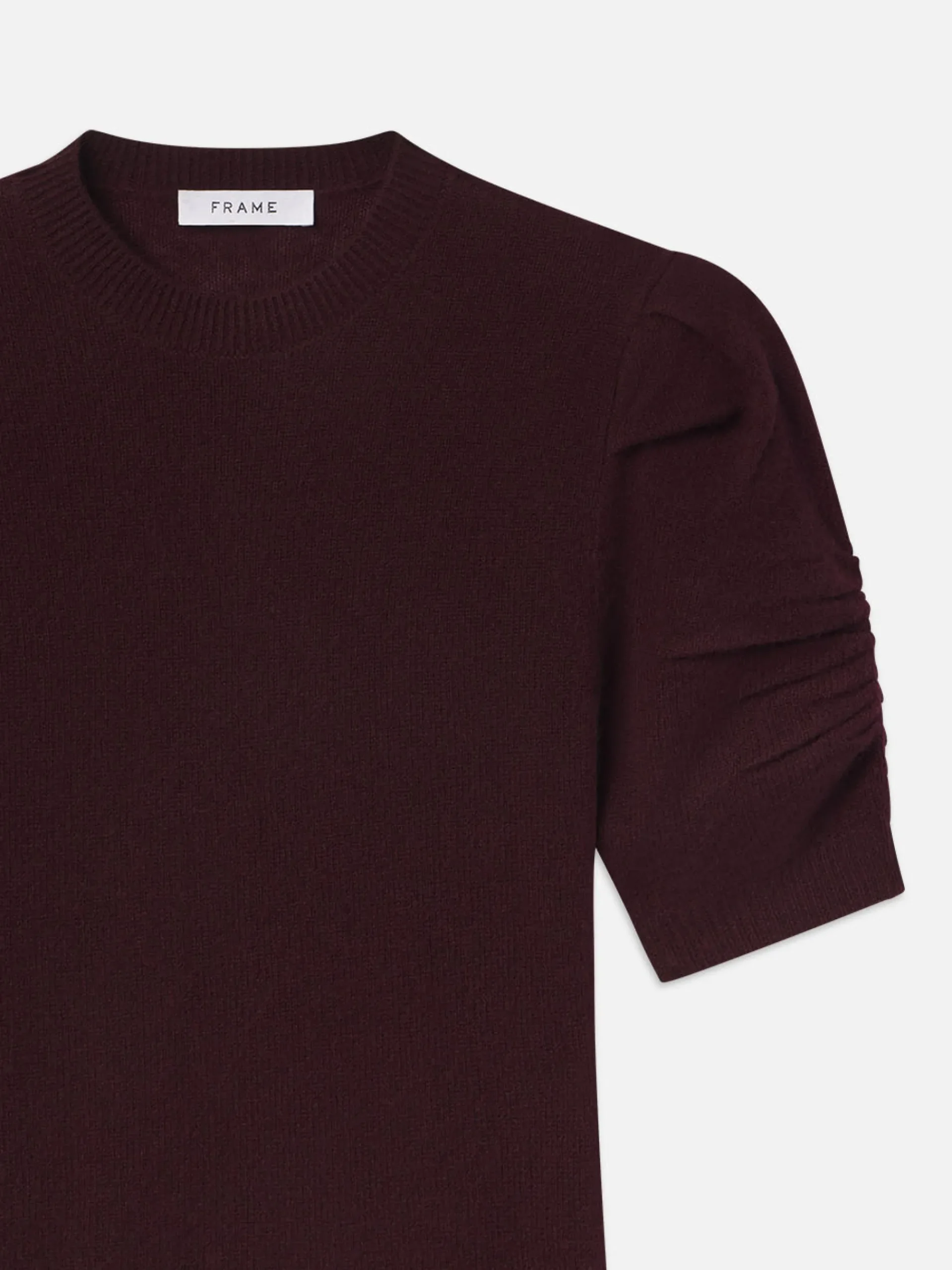 Women FRAME Ruched Sleeve Cashmere Sweater in