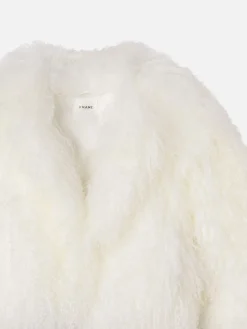 Women FRAME Shaggy Shearling Coat in