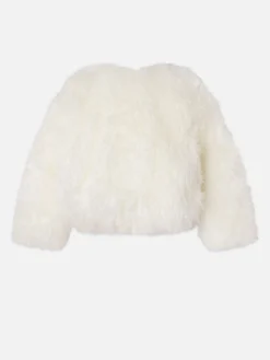 Women FRAME Shaggy Shearling Coat in